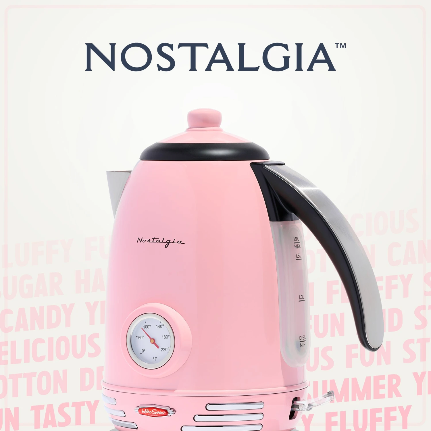 Retro 1.7-Liter Stainless Steel Electric Water Kettle With Strix Thermostat, Pink 4 Retro 1.7-Liter Stainless Steel Electric Water Kettle With Strix Thermostat, Pink - Image 4