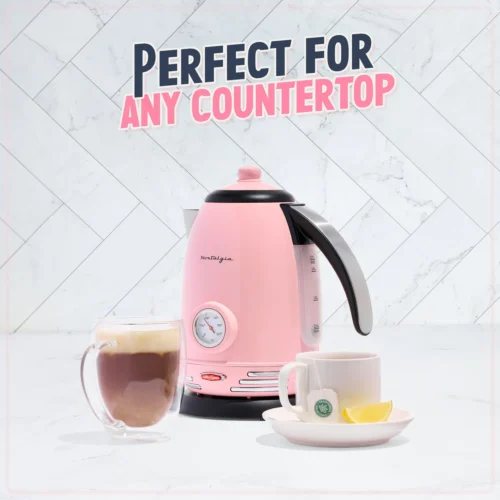 Retro 1.7-Liter Stainless Steel Electric Water Kettle With Strix Thermostat, Pink 13 Retro 1.7-Liter Stainless Steel Electric Water Kettle With Strix Thermostat, Pink -Nostalgia Food RWK17PK 06