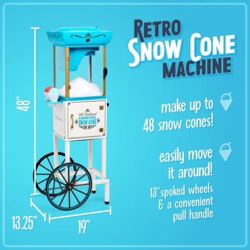 48-Inch Tall Snow Cone Cart 9 48-Inch Tall Snow Cone Cart -Nostalgia Food SCC399 01 MainImage