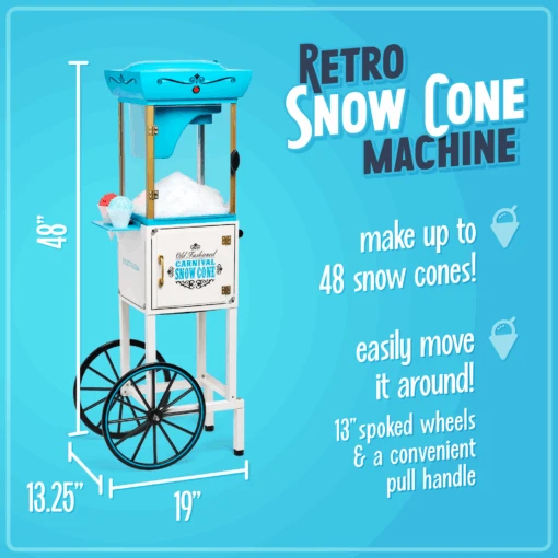 48-Inch Tall Snow Cone Cart -Nostalgia Food SCC399 01 MainImage