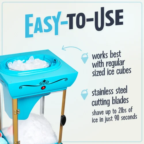 48-Inch Tall Snow Cone Cart 12 48-Inch Tall Snow Cone Cart -Nostalgia Food SCC399 04 EasyToUse