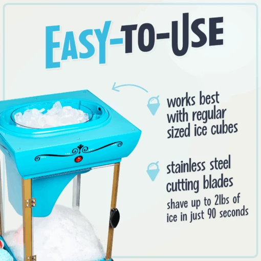 48-Inch Tall Snow Cone Cart -Nostalgia Food SCC399 04 EasyToUse