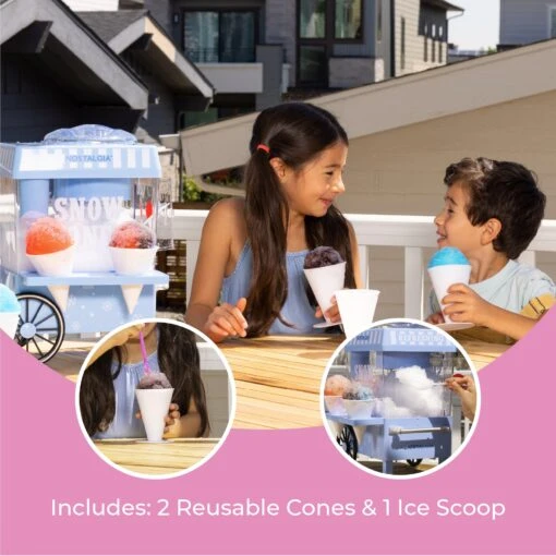 Vintage Snow Cone Maker -Nostalgia Food SCM525BL 03 extrafeatures