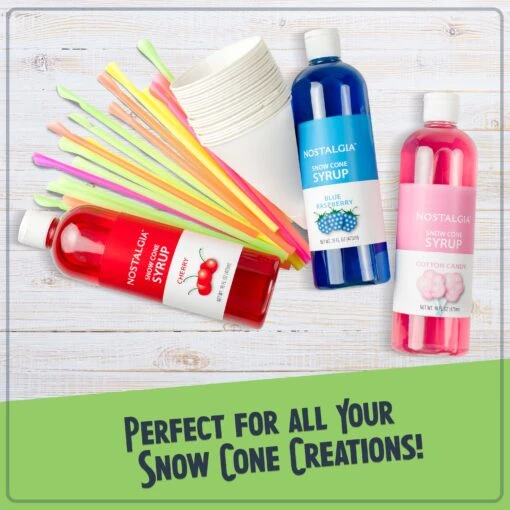 Vintage Snow Cone Maker -Nostalgia Food SCM525BL 05 syrupmix