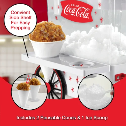 Coca-Cola® Countertop Snow Cone Maker 10 Coca-Cola® Countertop Snow Cone Maker -Nostalgia Food SCM550COKE Image3 scaled