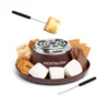 Indoor Electric Stainless Steel S'mores Maker With 4 Compartment Trays For Graham Crackers, Chocolate, Marshmallows And 2 Roasting Forks