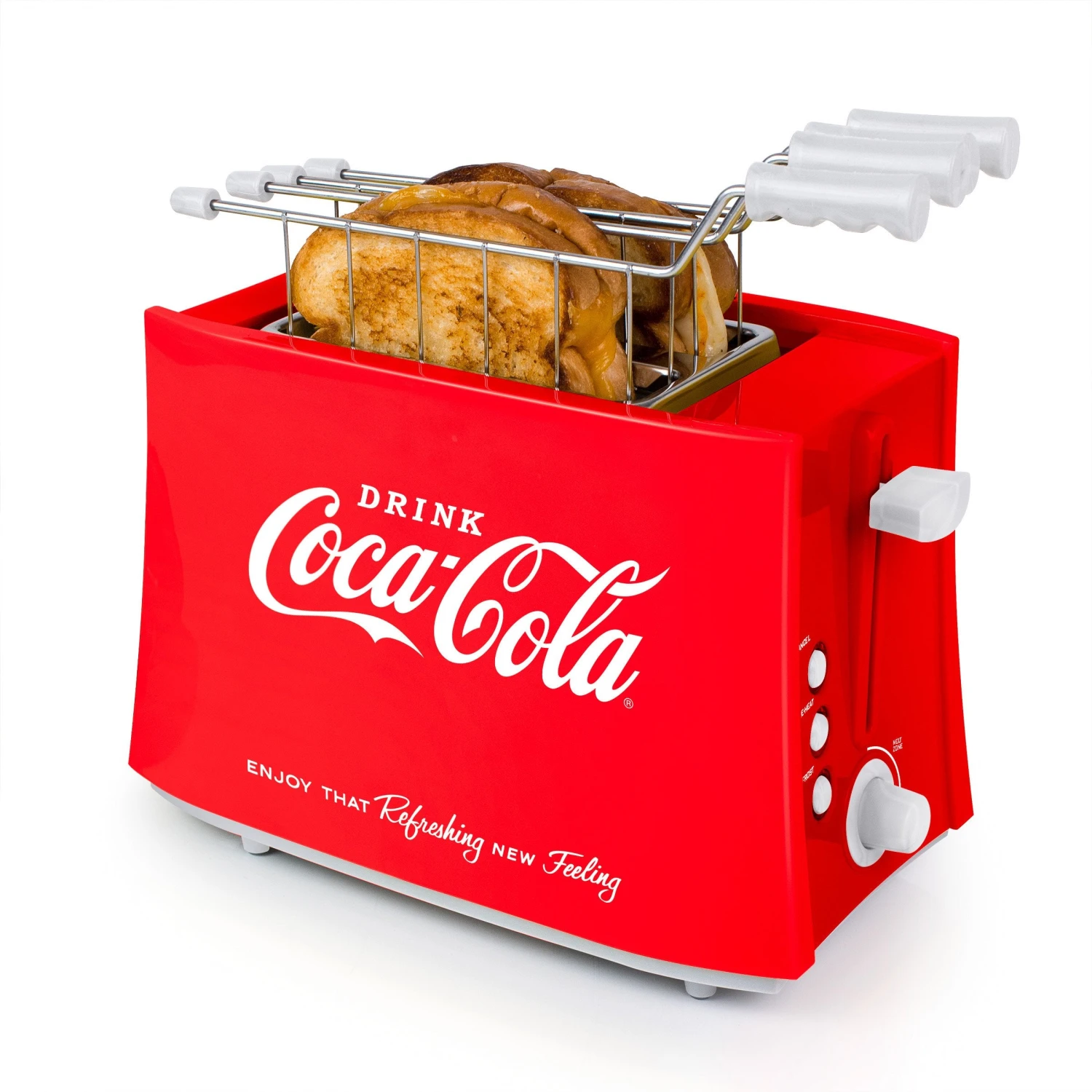 Coca-Cola® Grilled Cheese Toaster With Easy-Clean Toaster Baskets And Adjustable Toasting Dial 1 Coca-Cola® Grilled Cheese Toaster With Easy-Clean Toaster Baskets And Adjustable Toasting Dial