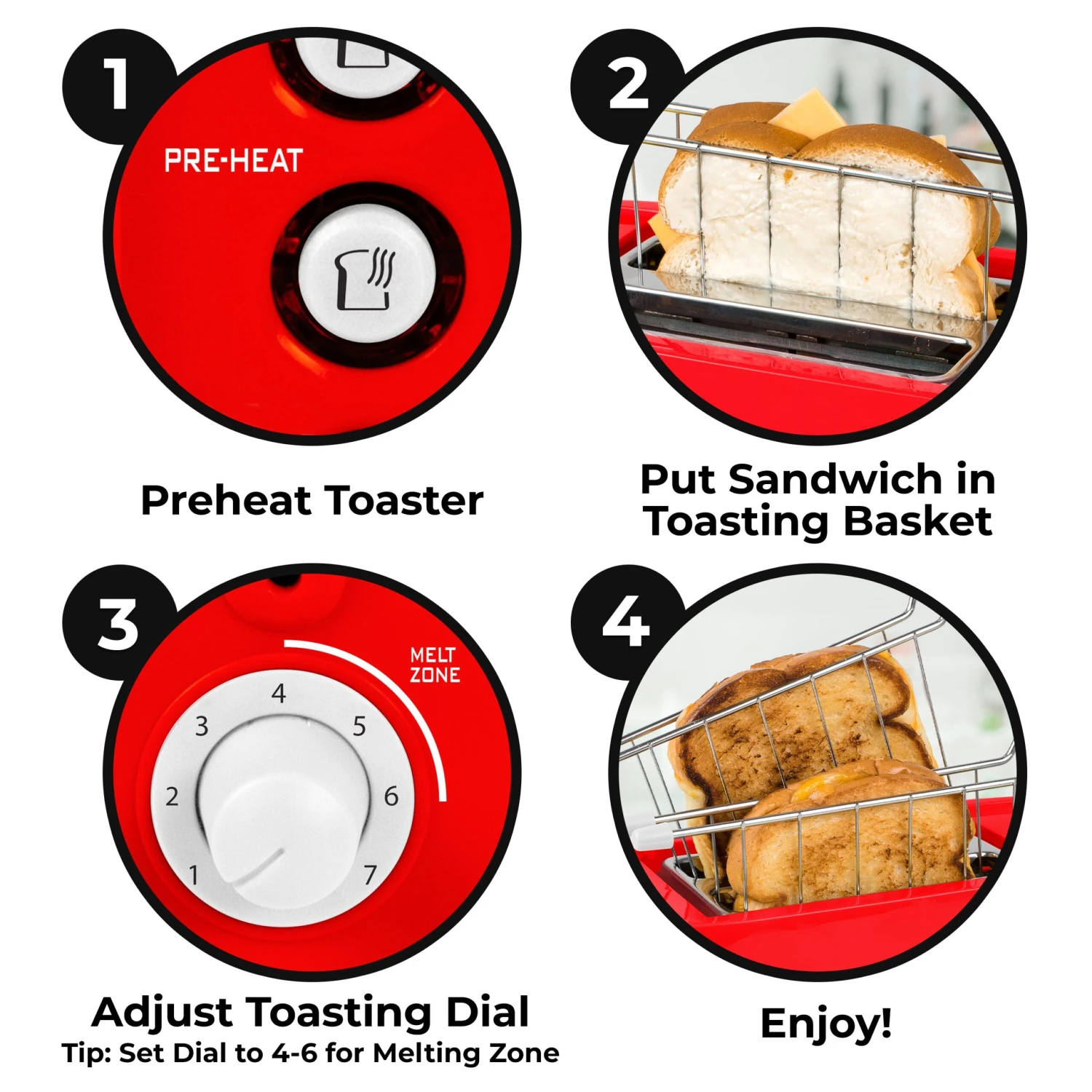 Coca-Cola® Grilled Cheese Toaster With Easy-Clean Toaster Baskets And Adjustable Toasting Dial 5 Coca-Cola® Grilled Cheese Toaster With Easy-Clean Toaster Baskets And Adjustable Toasting Dial - Image 5