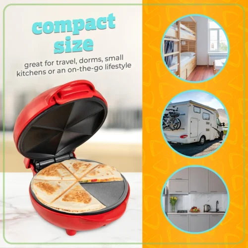 Taco Tuesday Street Taco Quesadilla Maker -Nostalgia Food TTEQM5RD CompactSize 04 scaled