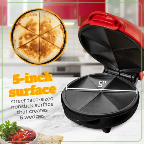Taco Tuesday Street Taco Quesadilla Maker -Nostalgia Food TTEQM5RD streetsize 02 scaled