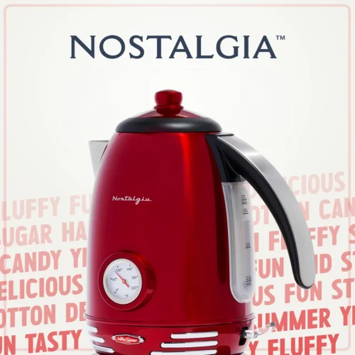 Retro 1.7-Liter Stainless Steel Electric Water Kettle With Strix Thermostat, Retro Red 11 Retro 1.7-Liter Stainless Steel Electric Water Kettle With Strix Thermostat, Retro Red -Nostalgia Food WK17RR 04