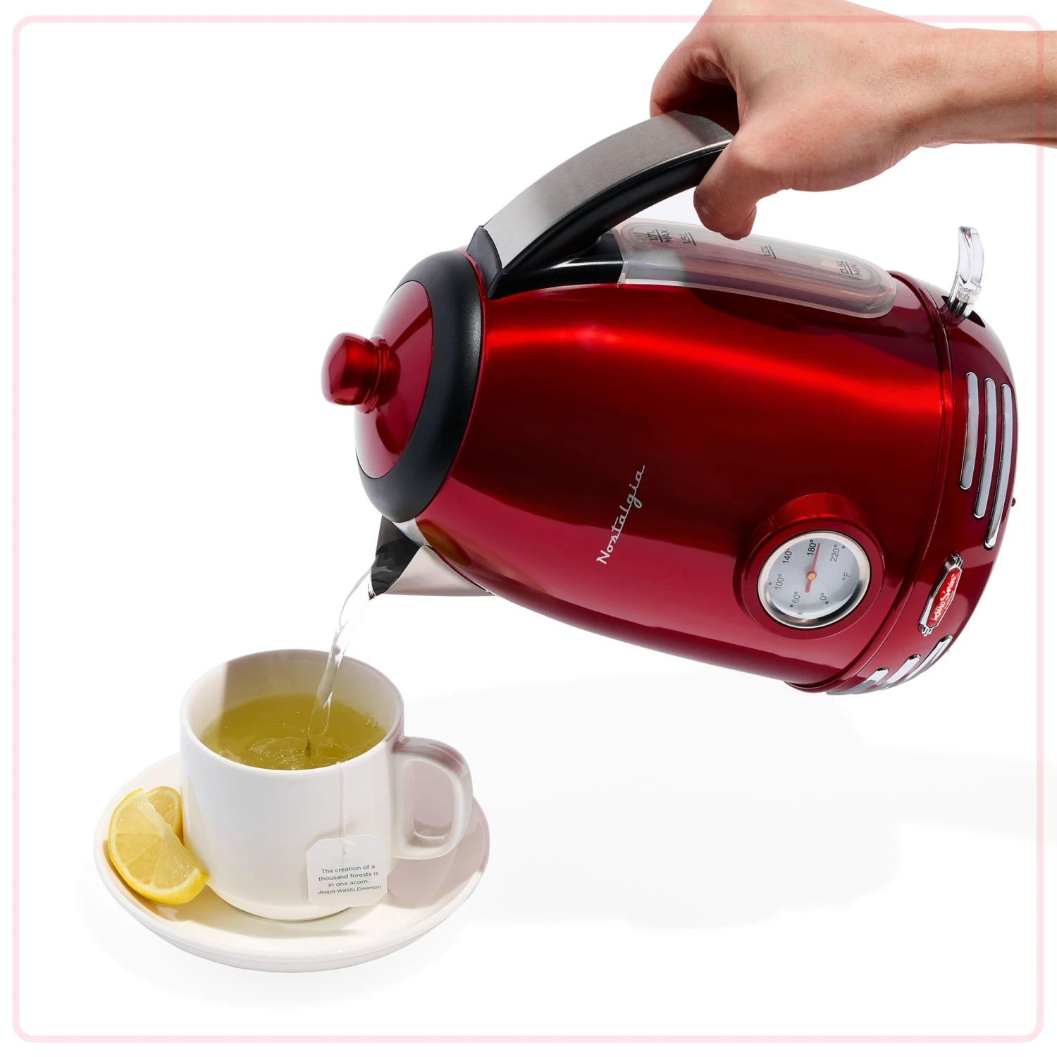 Retro 1.7-Liter Stainless Steel Electric Water Kettle With Strix Thermostat, Retro Red 7 Retro 1.7-Liter Stainless Steel Electric Water Kettle With Strix Thermostat, Retro Red - Image 7